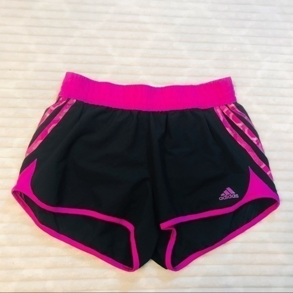 Adidas Black Purple Print Running Shorts 2in1 shirt size Small